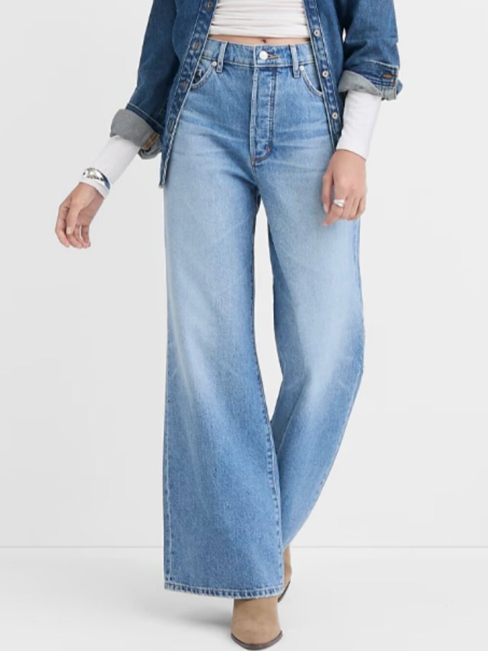 Loft High Rise Wide Leg Jeans 16